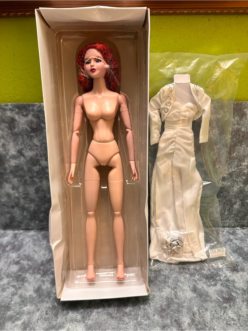 Urban Outfitters Red-Head Articulated Fashion Doll with Ivory Gown